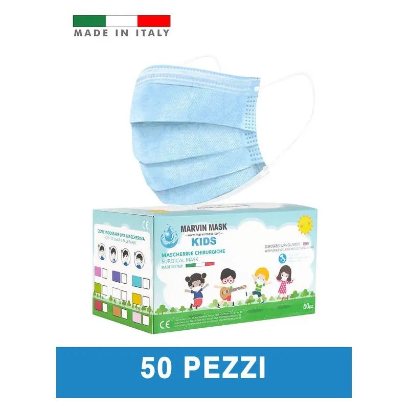 Marvin Mascherine Chirurgiche Monouso Bambino 50 Pezzi-2