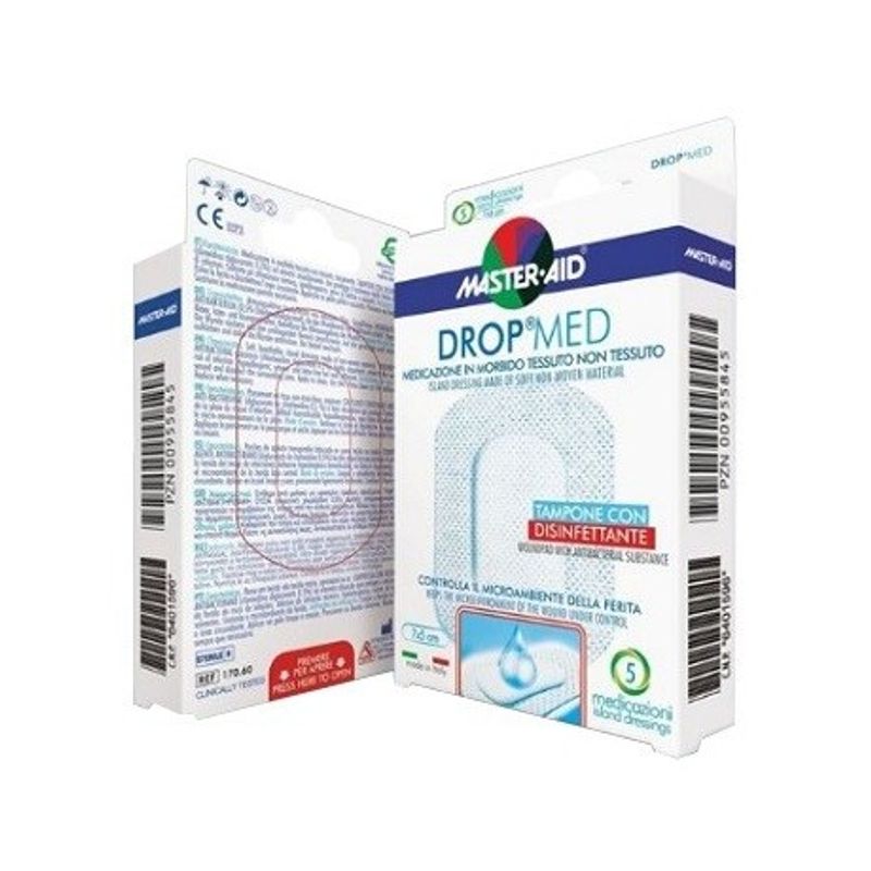 Master-Aid Drop Med Medicazione In Morbido Tessuto Non Tessuto 10,5x15cm 5 Pezzi-1