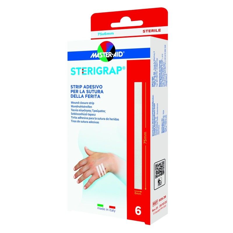 Master Aid Sterigrap strip adesivo per la sutura della ferita 75x6mm 6 pezzi-1