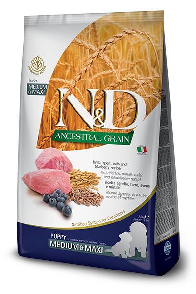 Farmina N&D Ancestral Grain Agnello E Mirtillo Cani Cuccioli Taglia Media E Grande Sacco 2,5kg-1