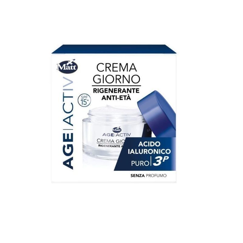 Matt Age Activ Acido Ialuronico puro 3P Crema Giorno Rigenerante Anti-età 50ml-1