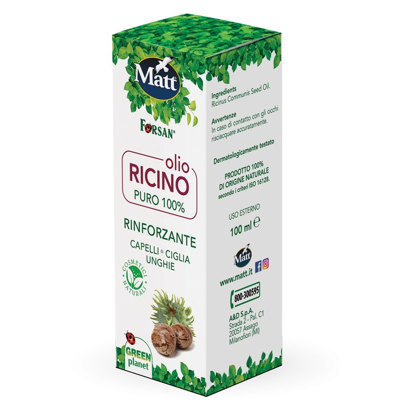 Forsan Olio Ricino rinforzante per capelli ciglia e unghie 100ml-2
