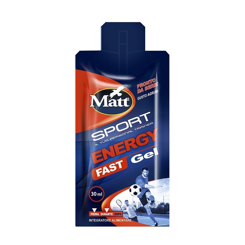 Matt Sport Energy Fast Gel utile per attività di breve e media durata 30ml gusto agrumi-1