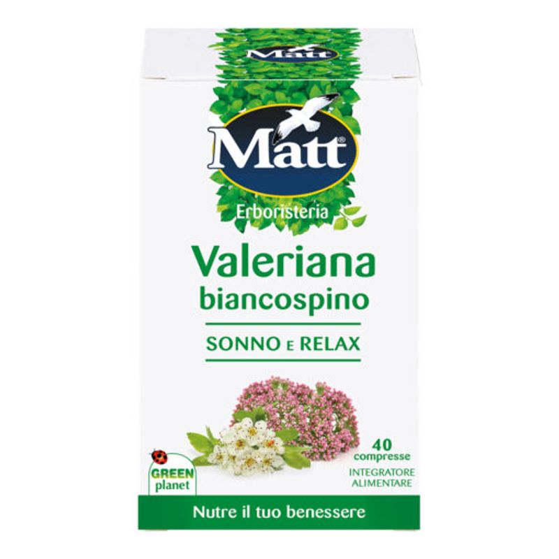 Matt Valeriana Biancospino sonno e relax 40 compresse-1