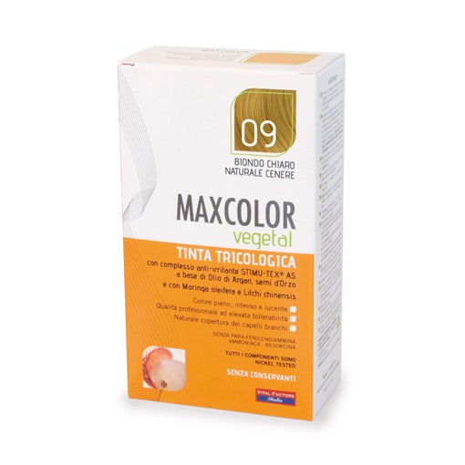 Maxcolor Vegetal Tinta 09 Biondo Chiaro Naturale Cenere 140ml-1