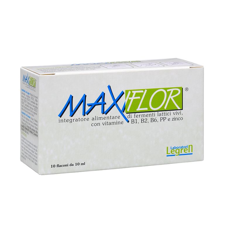 Maxiflor 10 flaconi 10ml disbiosi intestinali, diarrea, gonfiore-1