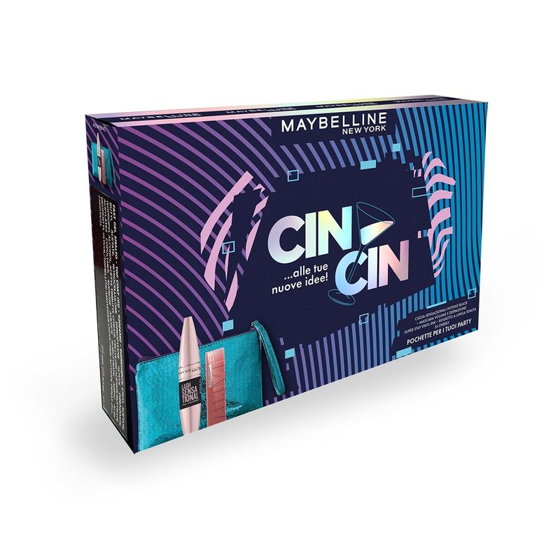Maybelline New York Coffret Occhi Ciglia Sensazionali Intense Black + Rossetto Vinyl Ink 35-1