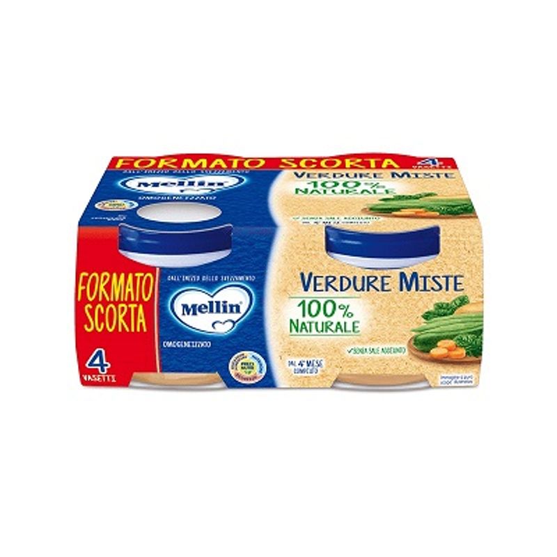 Mellin Omogenizzato Verdure Miste 100% naturale dal 4° mese 320g-1