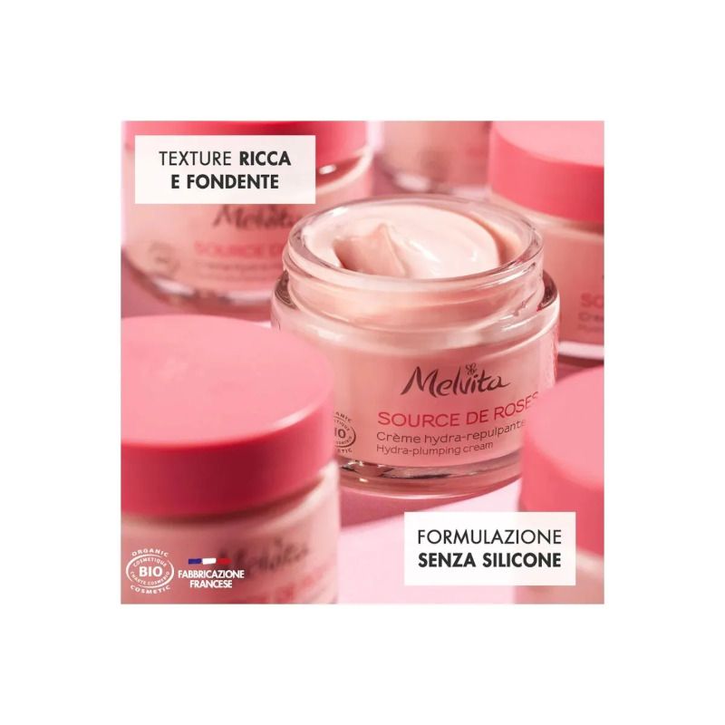 Melvita Crema Idratante Rimpolpante Source De Roses 50ml-4
