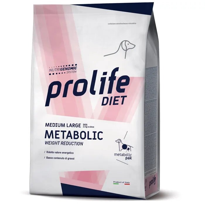 Prolife Dog Diet Metabolic Cibo Secco Per Cani Taglia Media/Grande Sacco 2kg-2