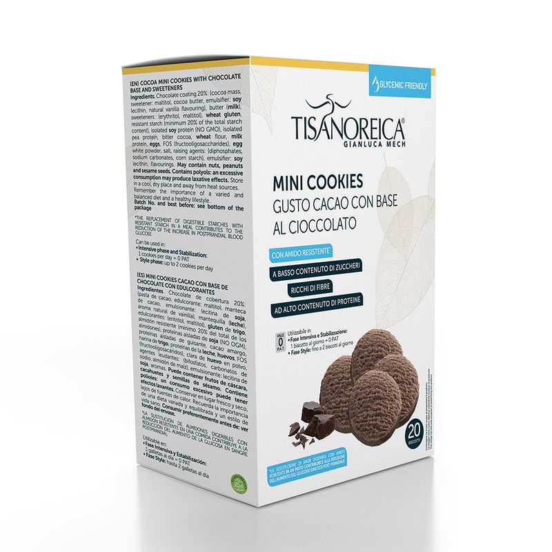 Gianluca Mech Mini Cookies Cacao Base Cioccolato Glycemic Friendly 250g-1