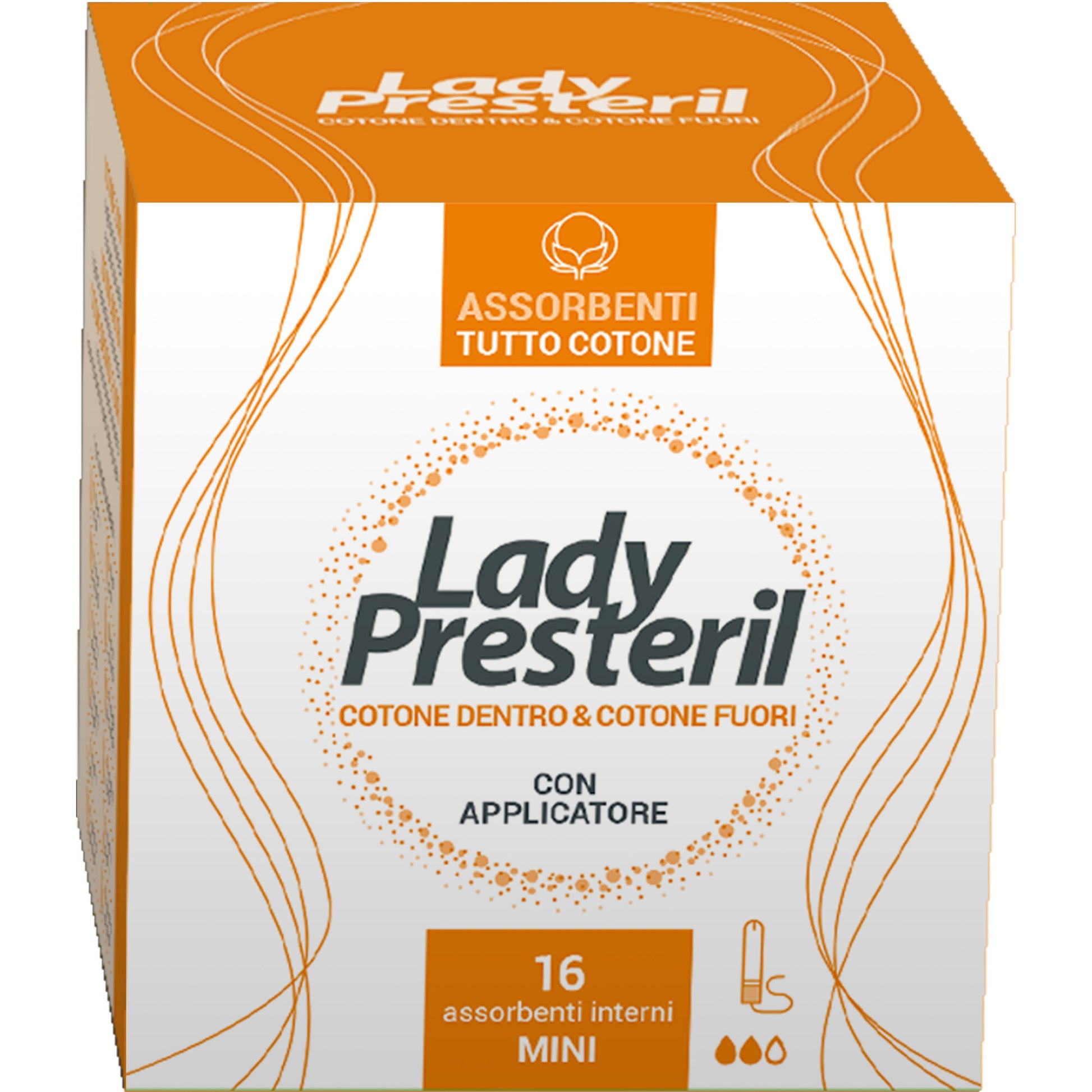 Lady Presteril assorbenti interni in cotone mini 100% cotone 16 pezzi-2
