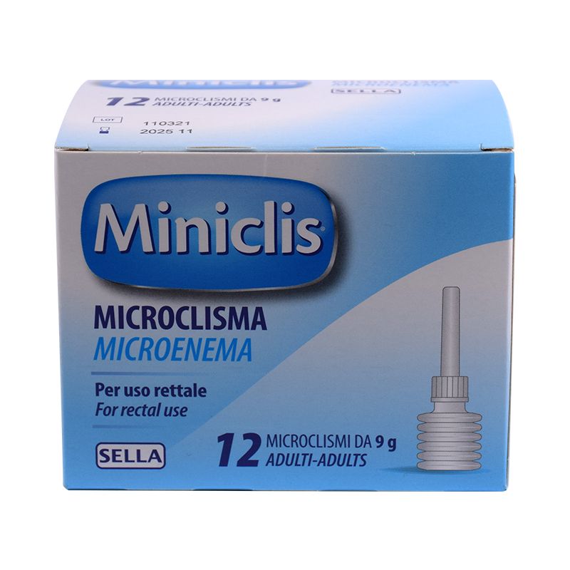 Miniclis 12 microclismi per adulti uso rettale 12 pezzi da 9g-1