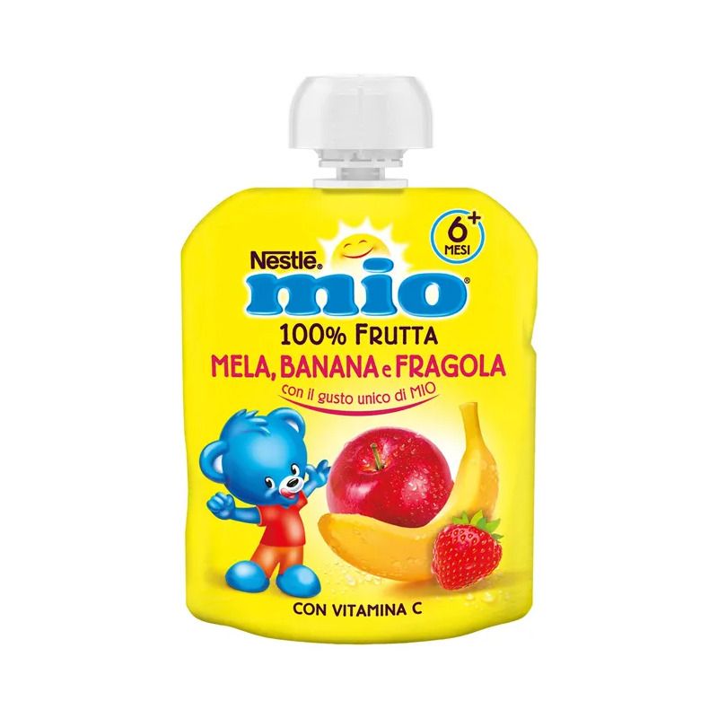 Nestlè Mio Merenda 100% Frutta Mela Banana E Fragola Da Spremere Pouch 90ml-1