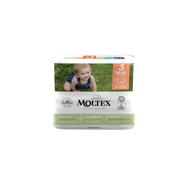 Pannolini Moltex Pure&Nature Midi Taglia 3 -4/9kg- 33 Pezzi-1