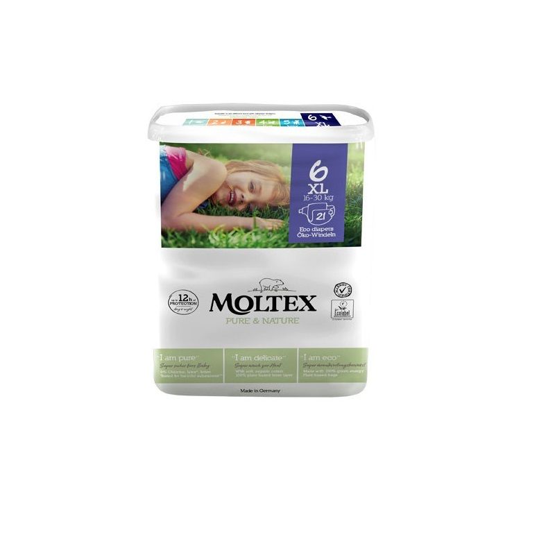 Moltex Pure & Nature Pannolini Taglia 6 XL 16-30 Kg 21 Pezzi-1