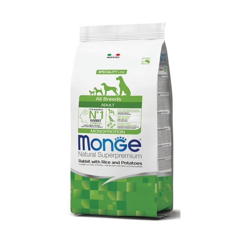 Monge Coniglio Riso E Patate Cibo Secco Per Cani Adulti Sacco 2,5 Kg-1