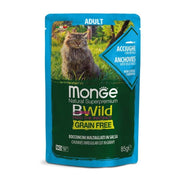 Monge B Wild Grain Free Acciughe Con Ortaggi Cibo Umido Per Gatti Adulti 85g-1