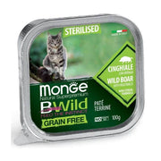 Monge B Wild Grain Free Cinghiale Con Ortaggi Cibo Umido Per Gatti Sterilizzati 100g-1