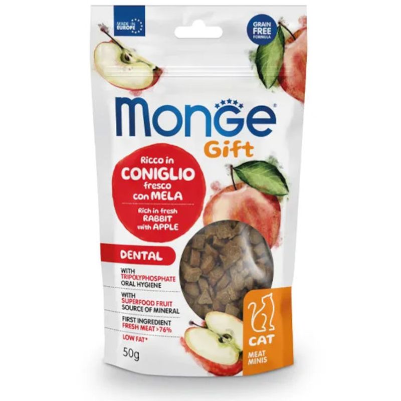 Monge Meat Minis Snack Per Gatti Coniglio Fresco Con Mela 50g-1