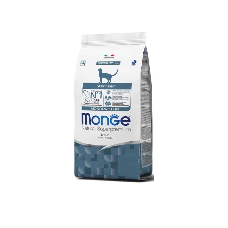 Monge Trota Monoprotein Cibo Secco Gatti Adulti Sterilizzati Sacco 400g-1