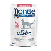Monge Monoprotein Sterilised Paté Manzo Cibo Umido Per Gatti Adulti Sterilizzati 85g-1