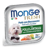 Monge Fresh Paté Bocconcini Con Pollo E Verdure Cibo Umido Per Cani Adulti 100g-1