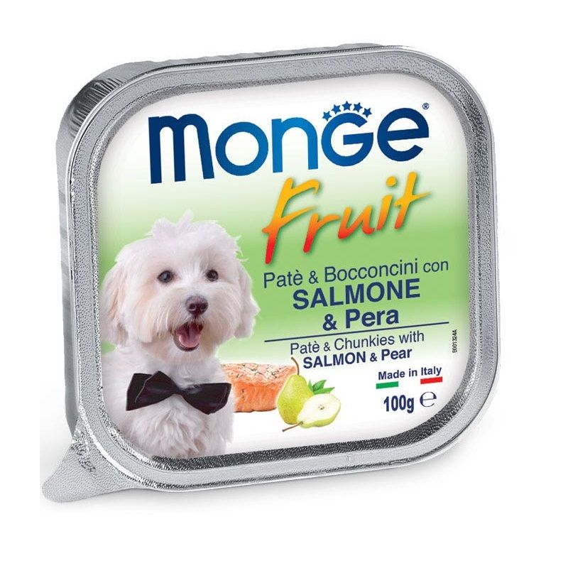 Monge Fruit Salmone E Pera Cibo Umido Per Cani Adulti 100g-1