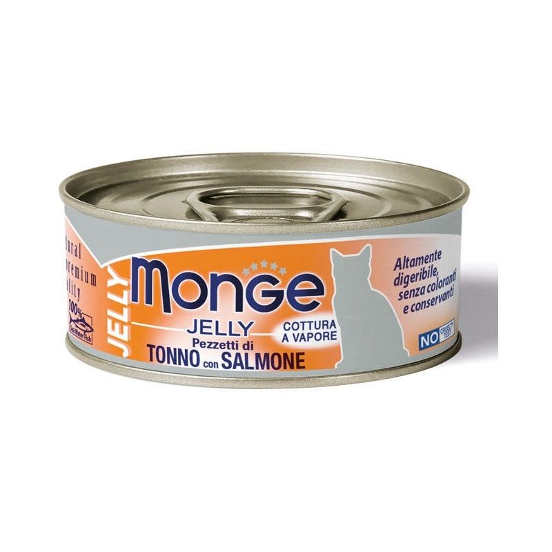 Monge Jelly Tonno Bonito Con Salmone Cibo Umido Per Gatti Adulti 80g-1