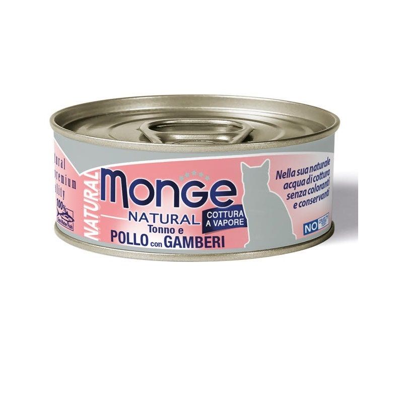 Monge Natural Tonno E Pollo Con Gamberetti Cibo Umido Per gatti Adulti 80g-1