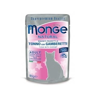 Monge Natural Superpremium Tonno Con Gamberetti Cibo Umido Per Gatti Adulti 80g-1