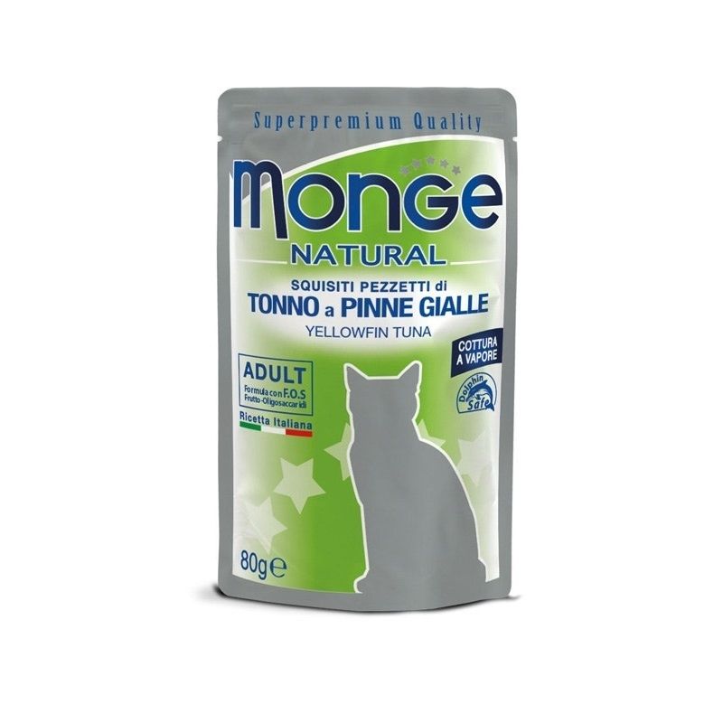 Monge Natural Superpremium Tonno Pinne Gialle Cibo Umido Per Gatti Adulti 80g-1