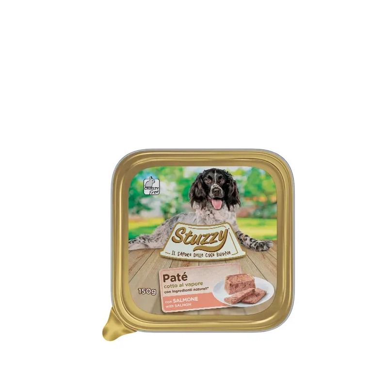 Stuzzy Paté Classico Con Salmone Per Cani Adulti Vaschetta 150g-1