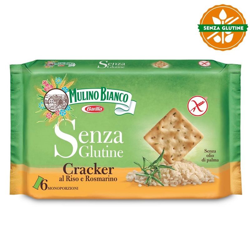 Mulino Bianco Cracker al riso e rosmarino senza glutine 6 monoporzioni-1