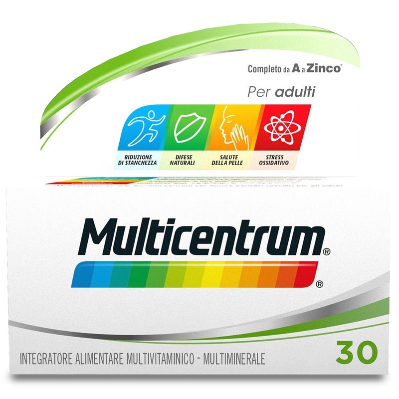Multicentrum Adulti Integratore Alimentare Multivitaminico Vitamina C B D3 Calcio Ferro Zinco 30 Cpr-9