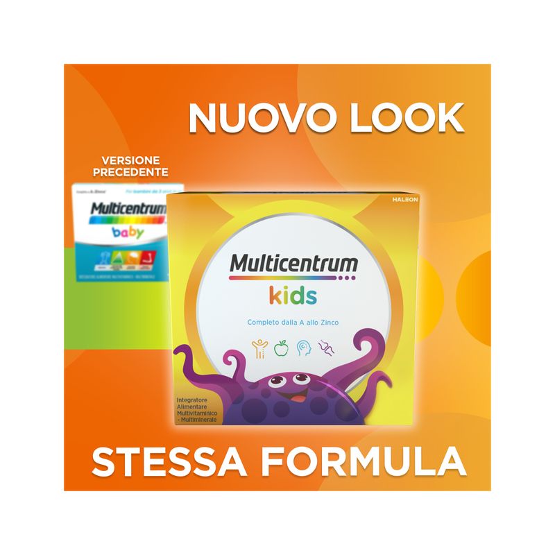 Multicentrum Baby Integratore Multivitaminico Multiminerale Vitamine/Ferro/Calcio Bimbi 3Anni+ 14Bst-2