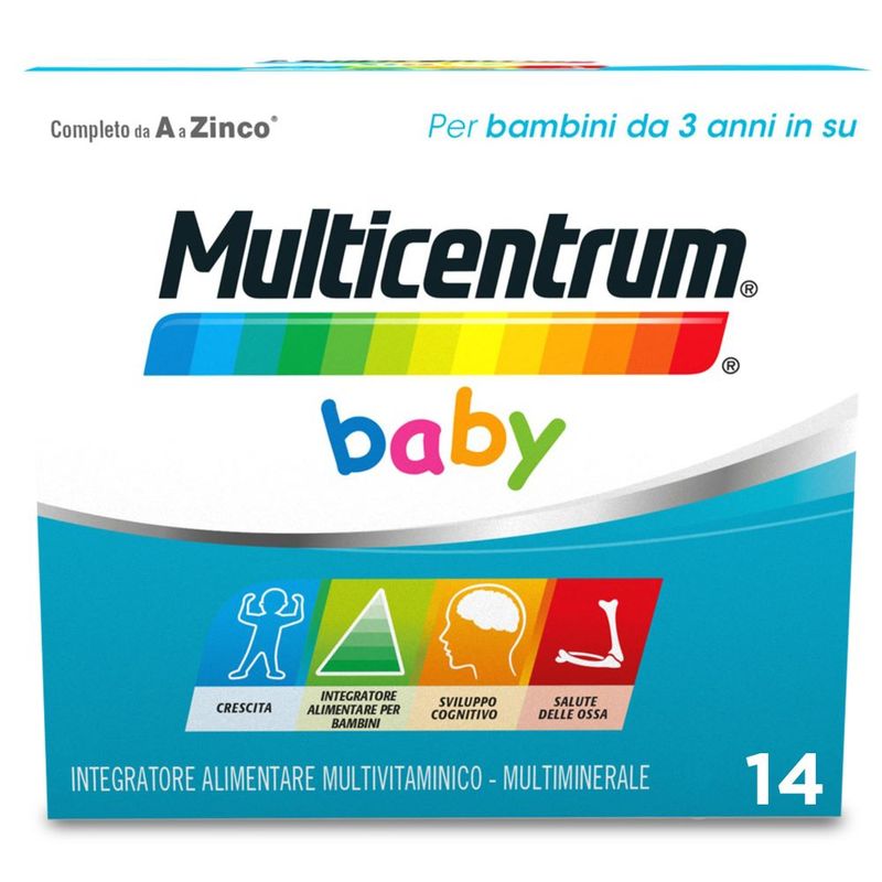 Multicentrum Baby Integratore Multivitaminico Multiminerale Vitamine/Ferro/Calcio Bimbi 3Anni+ 14Bst-9