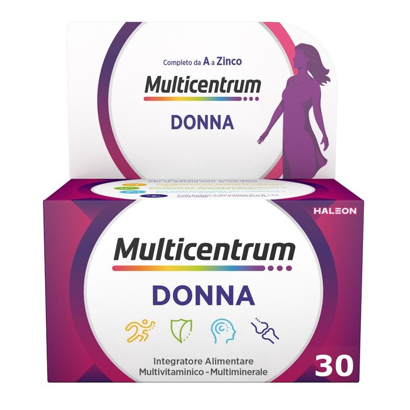 Multicentrum Donna Integratore Alimentare Multivitaminico Vitamina D Calcio Ferro Acido Folico 30Cpr-1