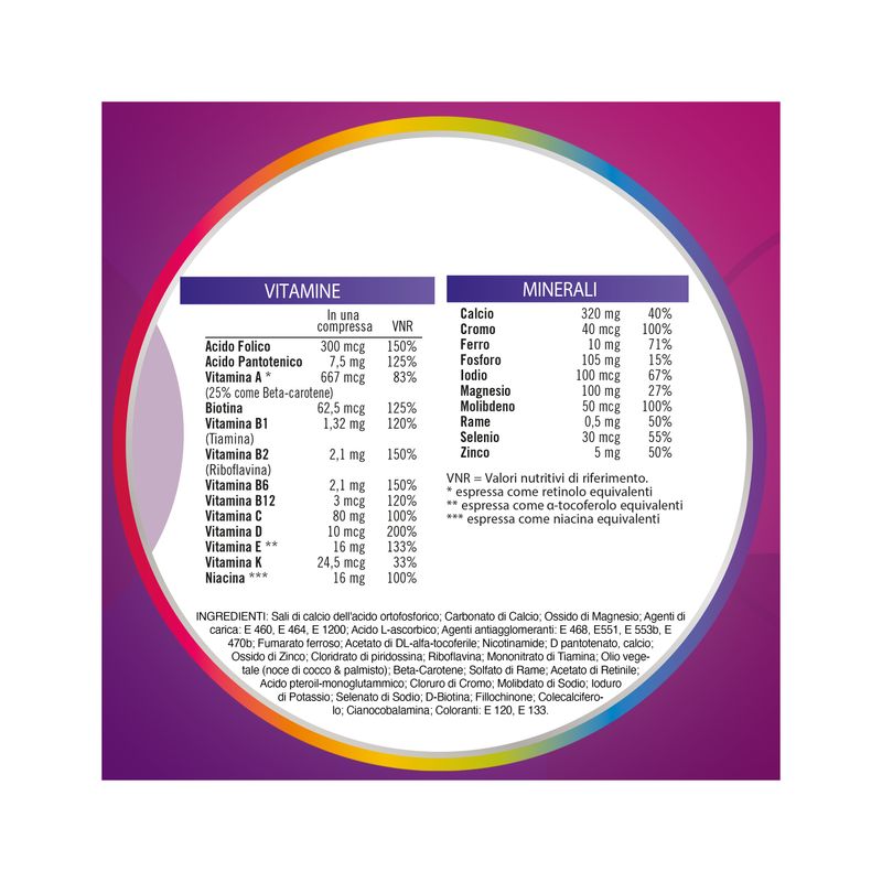 Multicentrum Donna Integratore Alimentare Multivitaminico Vitamina D Calcio Ferro Acido Folico 30Cpr-8