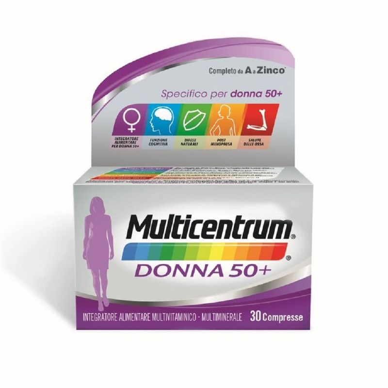 Multicentrum Donna 50+ Integratore Multivitaminico Multiminerale Ferro Calcio Vitamina D D3 30 Compr-9