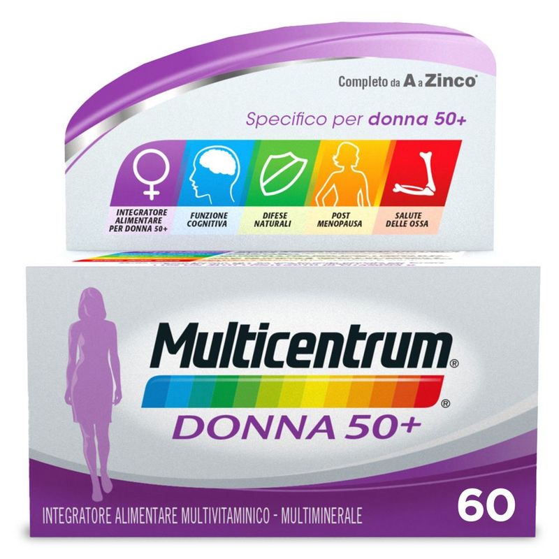 Multicentrum Donna 50+ Integratore Multivitaminico Multiminerale Calcio Ferro Acido Folico 60 Cpr-9