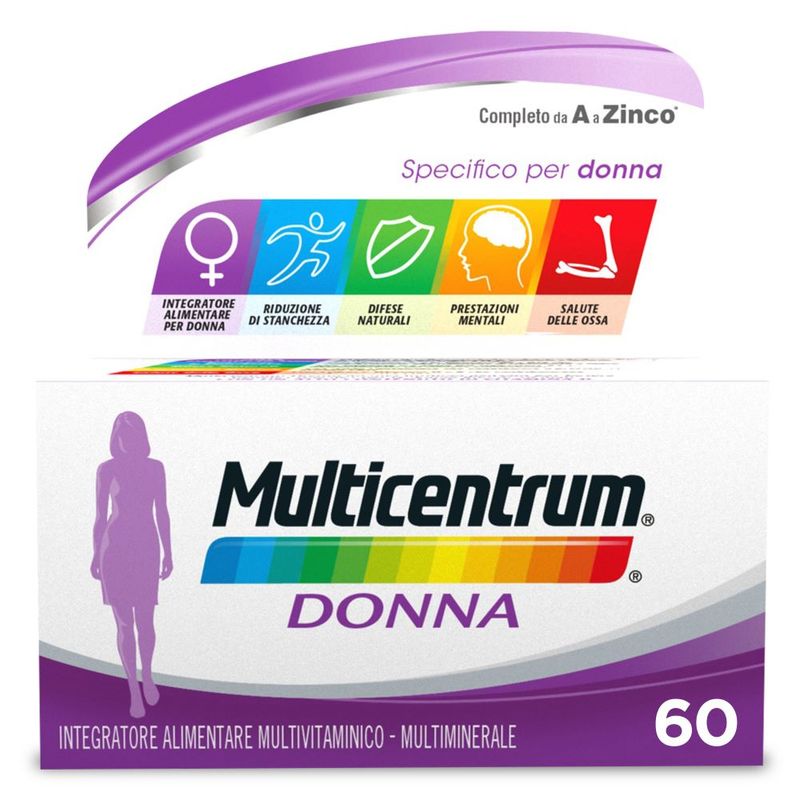 Multicentrum Donna Integratore Alimentare Multivitaminico Vitamina D Calcio Ferro Acido Folico 60Cpr-9
