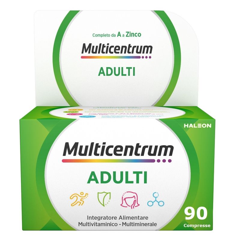 Multicentrum Adulti Integratore Alimentare Multivitaminico Vitamina C B D3 Calcio Ferro Zinco 90 Cpr-1