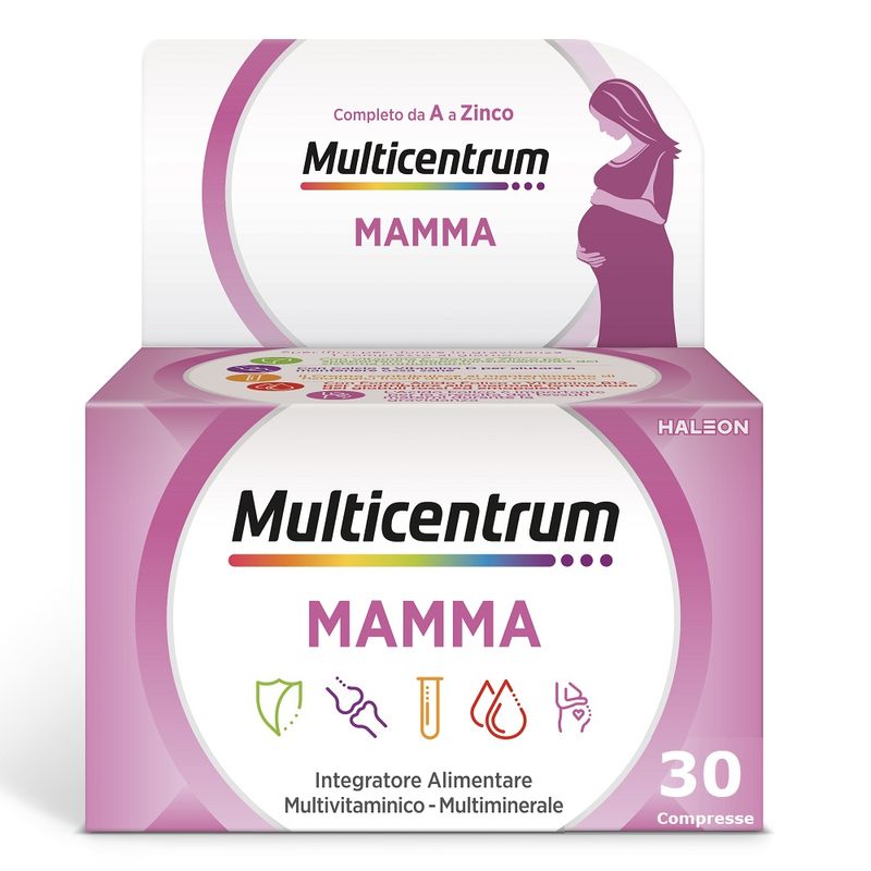 Multicentrum Mamma Integratore Alimentare Multivitaminico Gravidanza Acido Folico D3 Calcio 30 Cpr-1