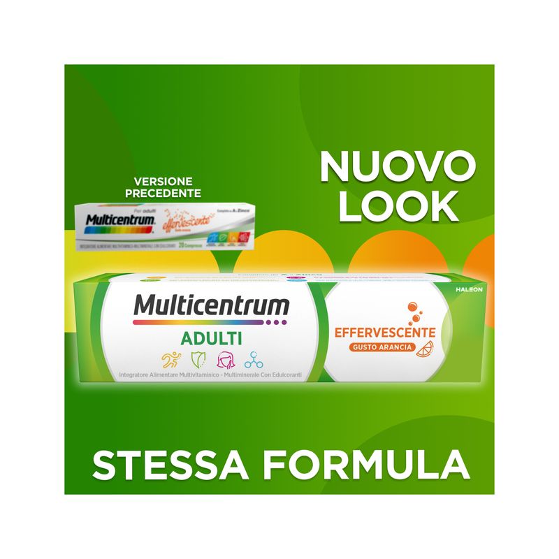 Multicentrum Adulti Effervescente Integratore Alimentare Multivitaminico Vitamina B C D3 Ferro 20Cpr-2