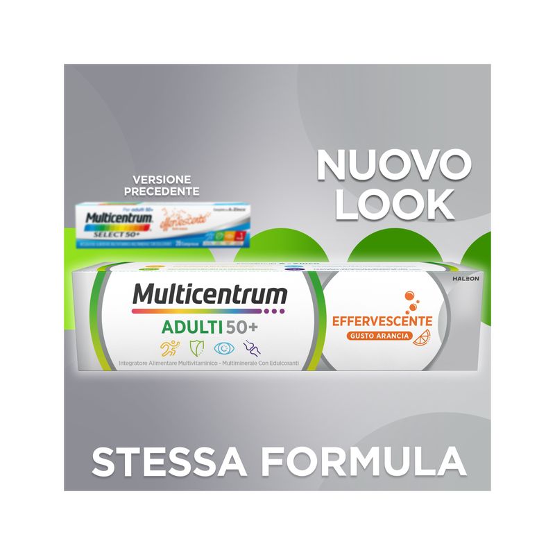 Multicentrum Adulti 50+ Effervescente Integratore Multivitaminico Vitamina B C D A  Magnesio 20 Cpr-2
