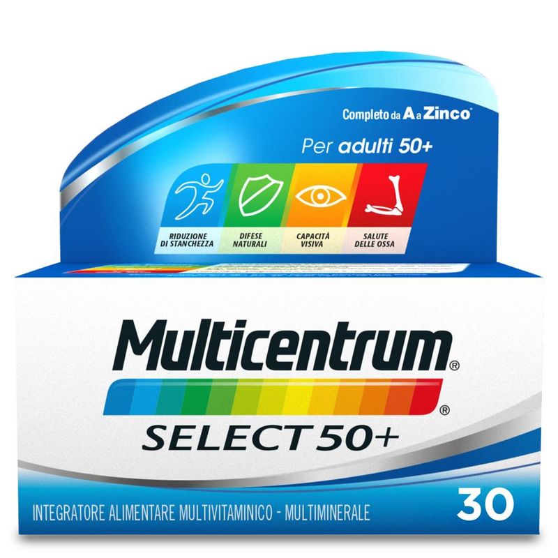 Multicentrum Adulti 50+ Integratore Alimentare Multivitaminico Vitamina B D E Magnesio Calcio 30Cpr-9