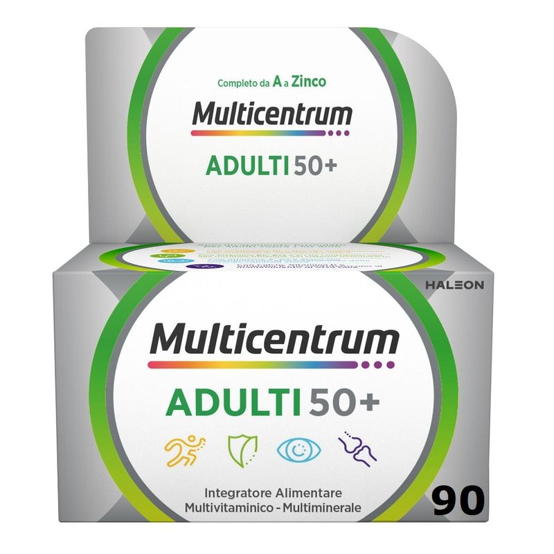 Multicentrum Adulti 50+ vitamine e minerali completo 90 compresse deglutibili-1