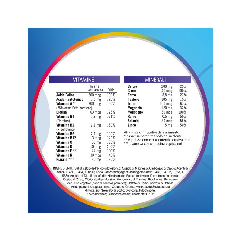 Multicentrum Uomo Integratore Alimentare Multivitaminico Vitamina B D3 A Calcio Magnesio 30 Cpr-8