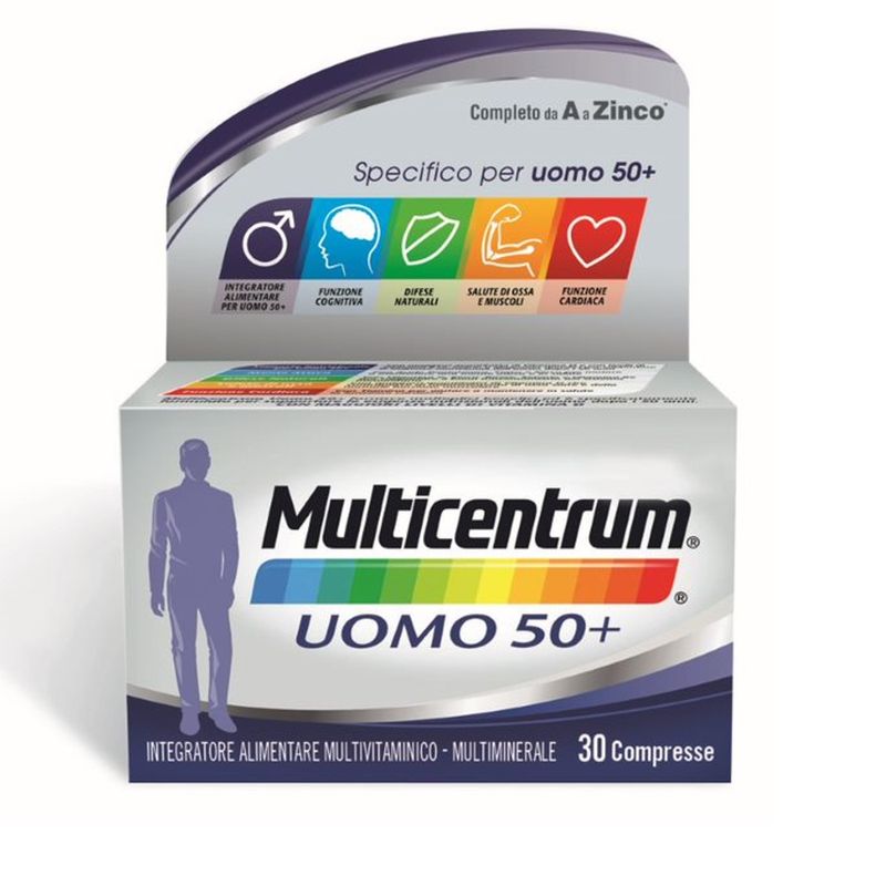 Multicentrum Uomo 50+ Integratore Alimentare Multivitaminico Vitamina D3 C B Zinco Magnesio 30 Cpr-9